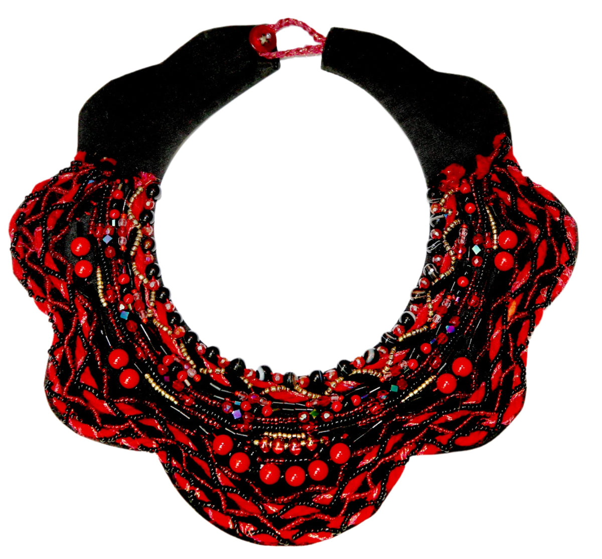 Scarlet Noir Flower Necklace