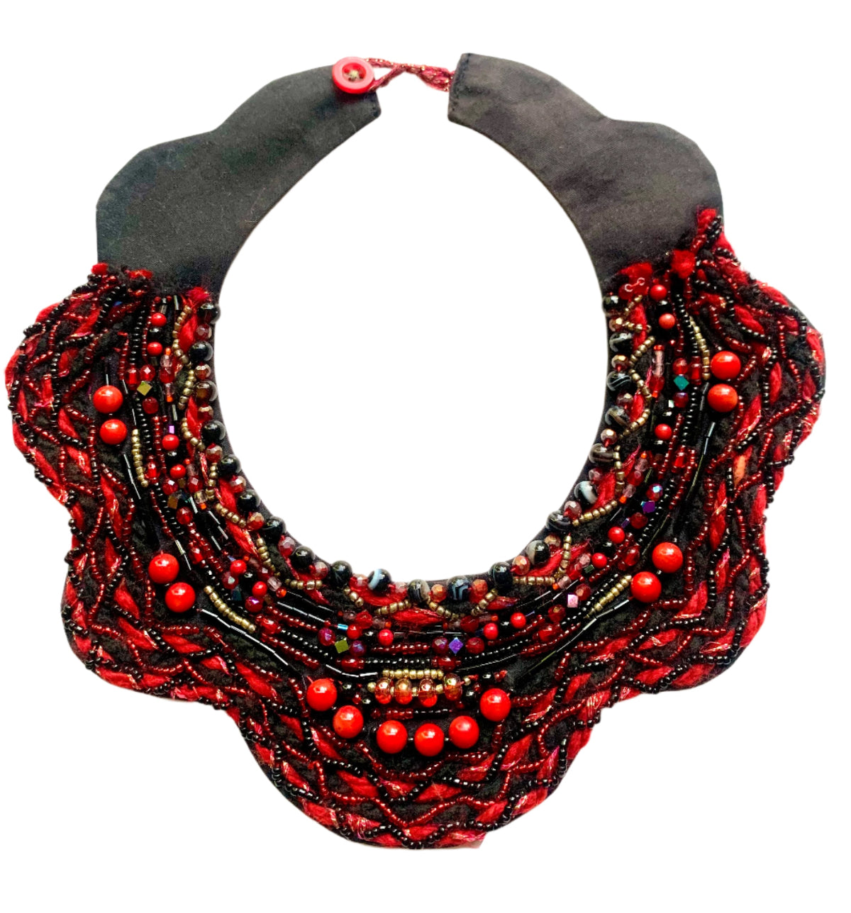 Scarlet Noir Flower Necklace