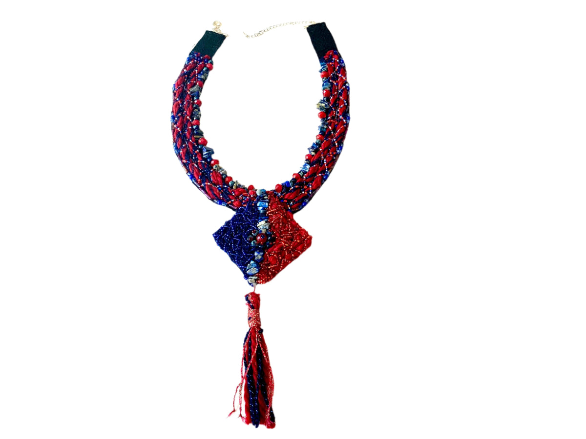 Fire and Ice Fusion Tassel Necklace