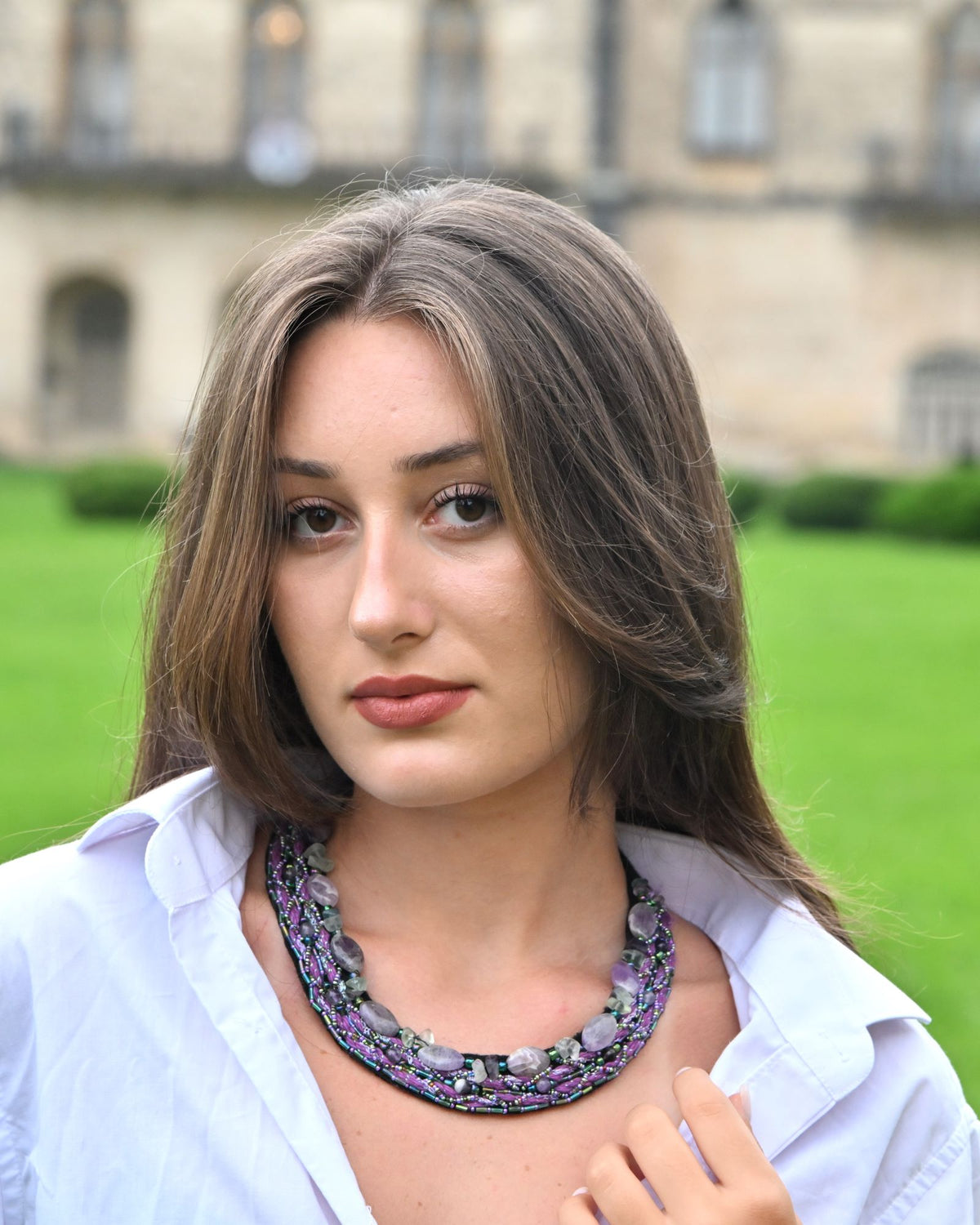 Violet Meadow Amethyst & Aventurine Necklace