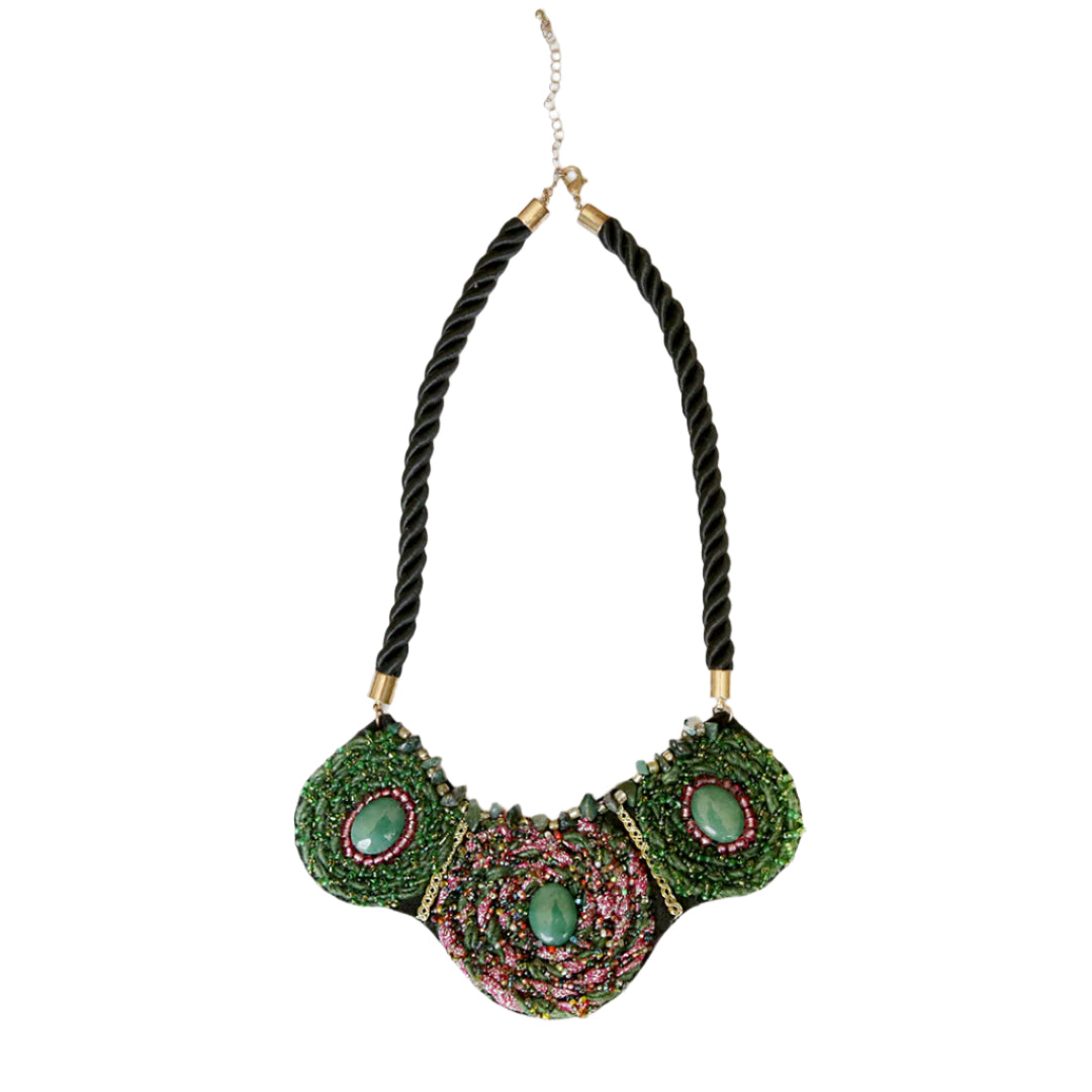 Green Chalcedony flower Necklace