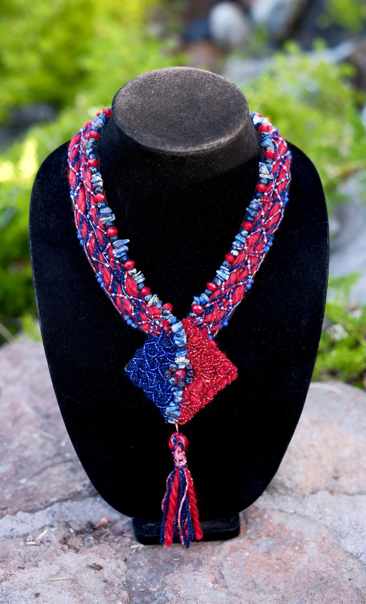 Fire and Ice Fusion Tassel Necklace