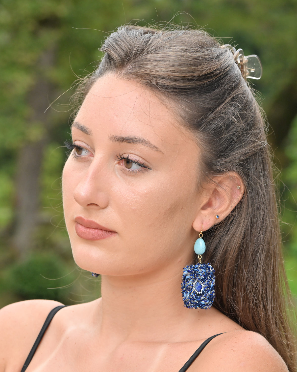 Lapis& Larimar Blue Horizon Drop Earrings